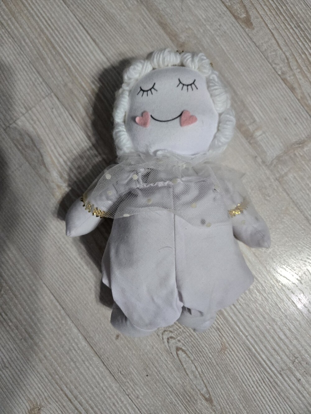 Vintage Plush Angel Wind Up Music Box Doll